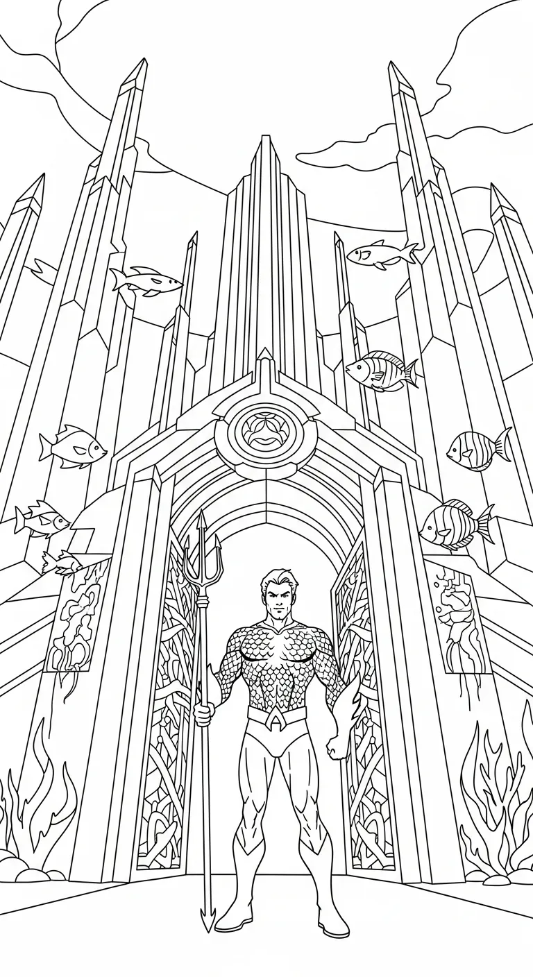 tải tranh tô màu Aquaman miễn phí