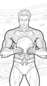 mẫu hình tô màu Aquaman cho bé