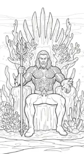 tranh tô màu Aquaman cho bé
