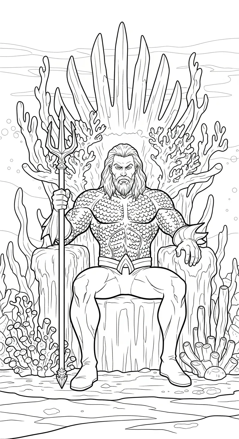 tranh tô màu Aquaman cho bé