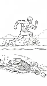 file hình tô màu Aquaman cho bé in