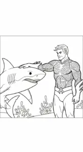 hình tô màu Aquaman cho bé 6 tuổi miễn phí