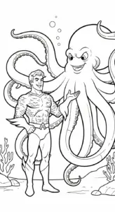 hình tô màu Aquaman miễn phí