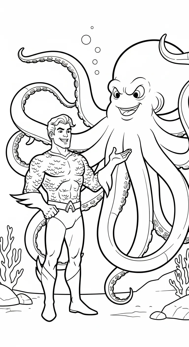 hình tô màu Aquaman miễn phí