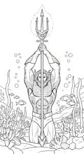hình tô màu Aquaman cho bé 5 tuổi miễn phí