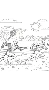 file pdf hình tô màu Aquaman cho bé