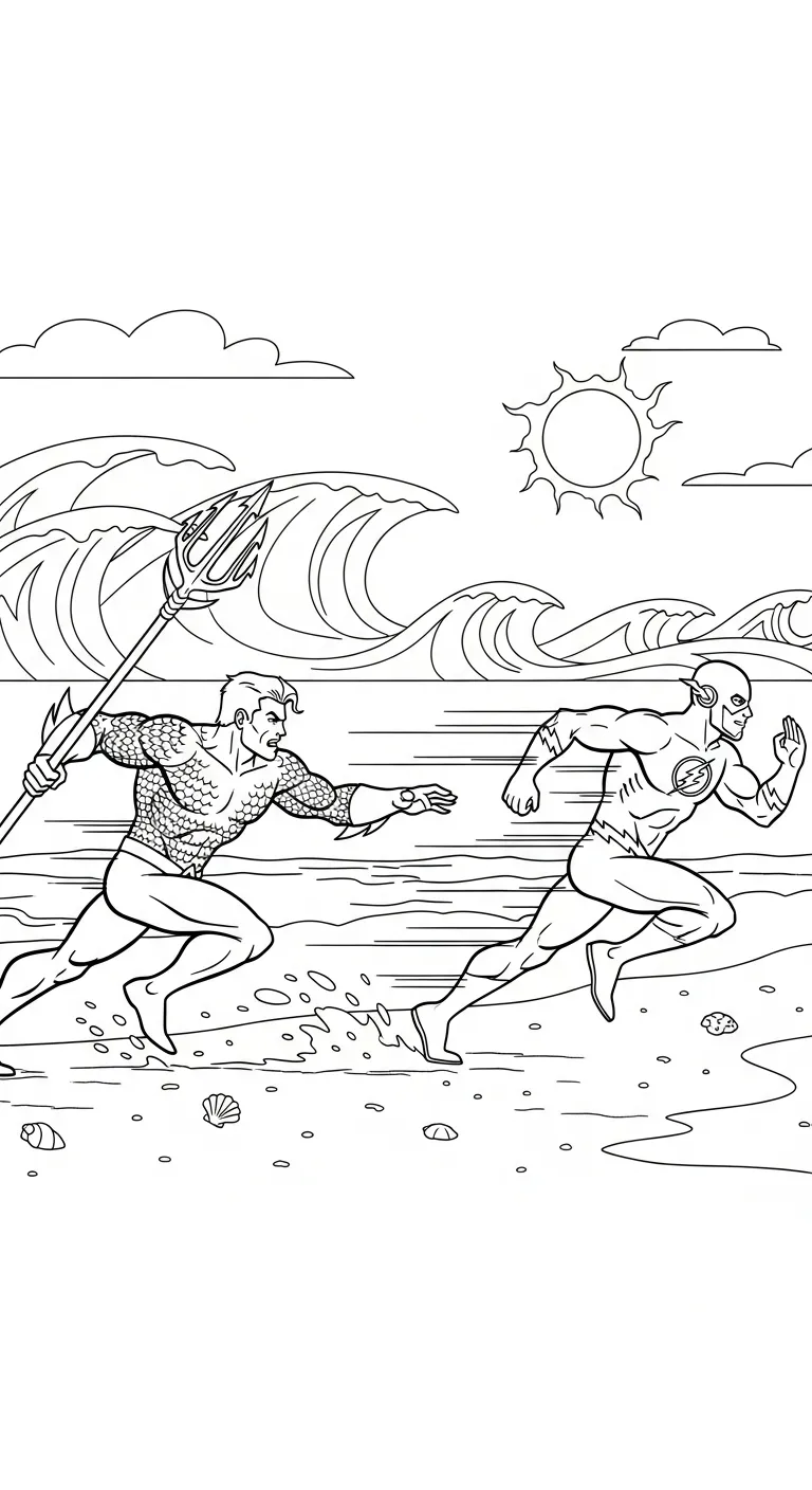 file pdf hình tô màu Aquaman cho bé