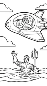 tranh tô màu Aquaman cho bé 4 tuổi miễn phí