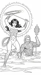 tranh tô màu Aquaman cho bé đơn giản