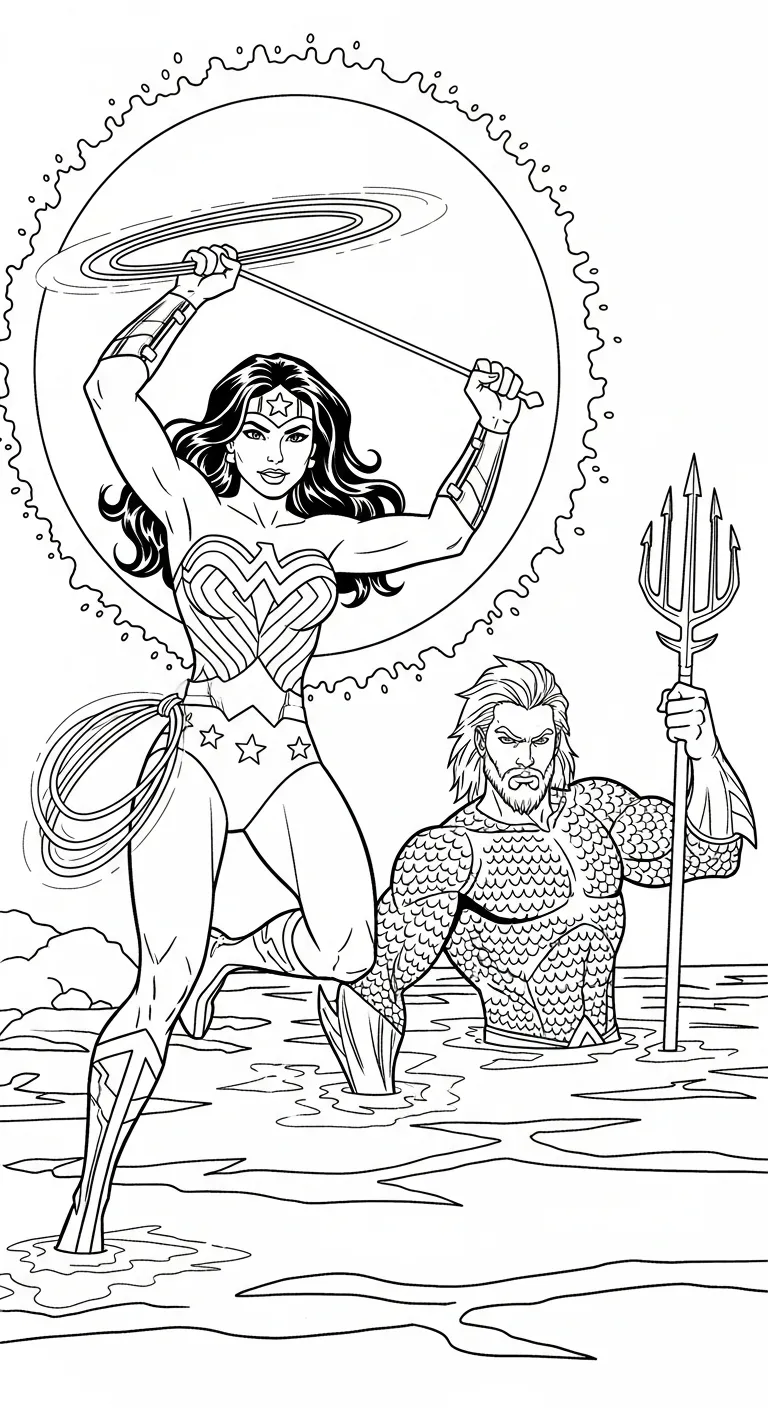 tranh tô màu Aquaman cho bé đơn giản