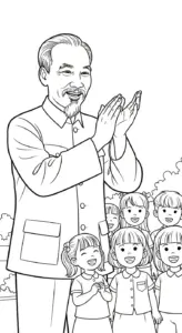 in tranh tô màu Bác Hồ cho bé