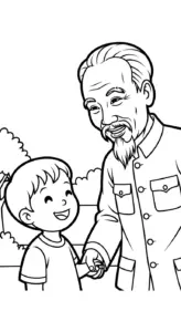 tải tranh tô màu Bác Hồ cho bé 3 tuổi