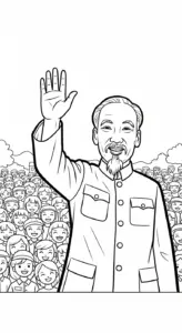 hình tô màu Bác Hồ cho bé tải về