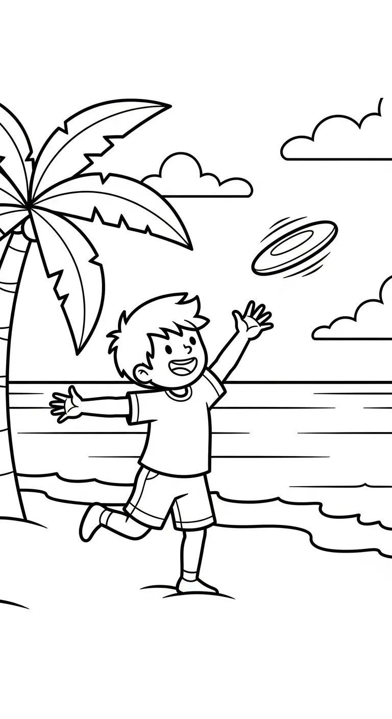tranh tô màu Bãi Biển cho bé 5 tuổi miễn phí