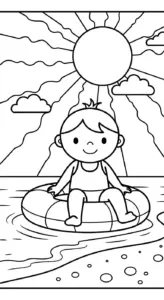 download tranh tô màu Bãi Biển miễn phí