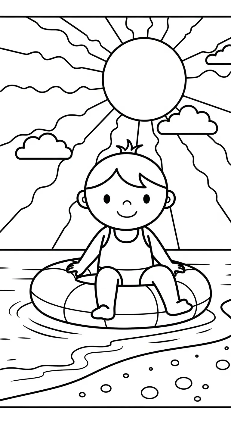 download tranh tô màu Bãi Biển miễn phí 1