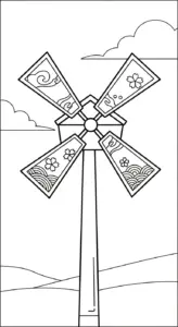 tranh tô màu Tranh Tô Màu Cối Xay Gió tập tô