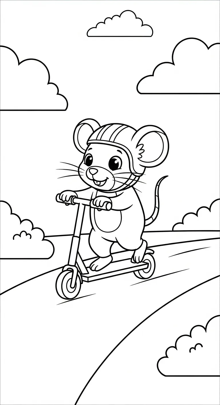 tranh tô màu Tranh Tô Màu Con Chuột cho bé