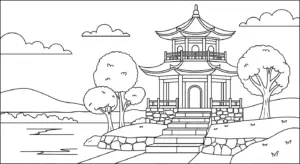 hình tô màu Tranh Tô Màu Hồ Nước cho bé 7 tuổi miễn phí