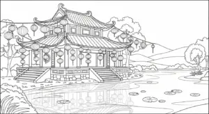 tranh tô màu Tranh Tô Màu Hồ Nước cho bé tải về