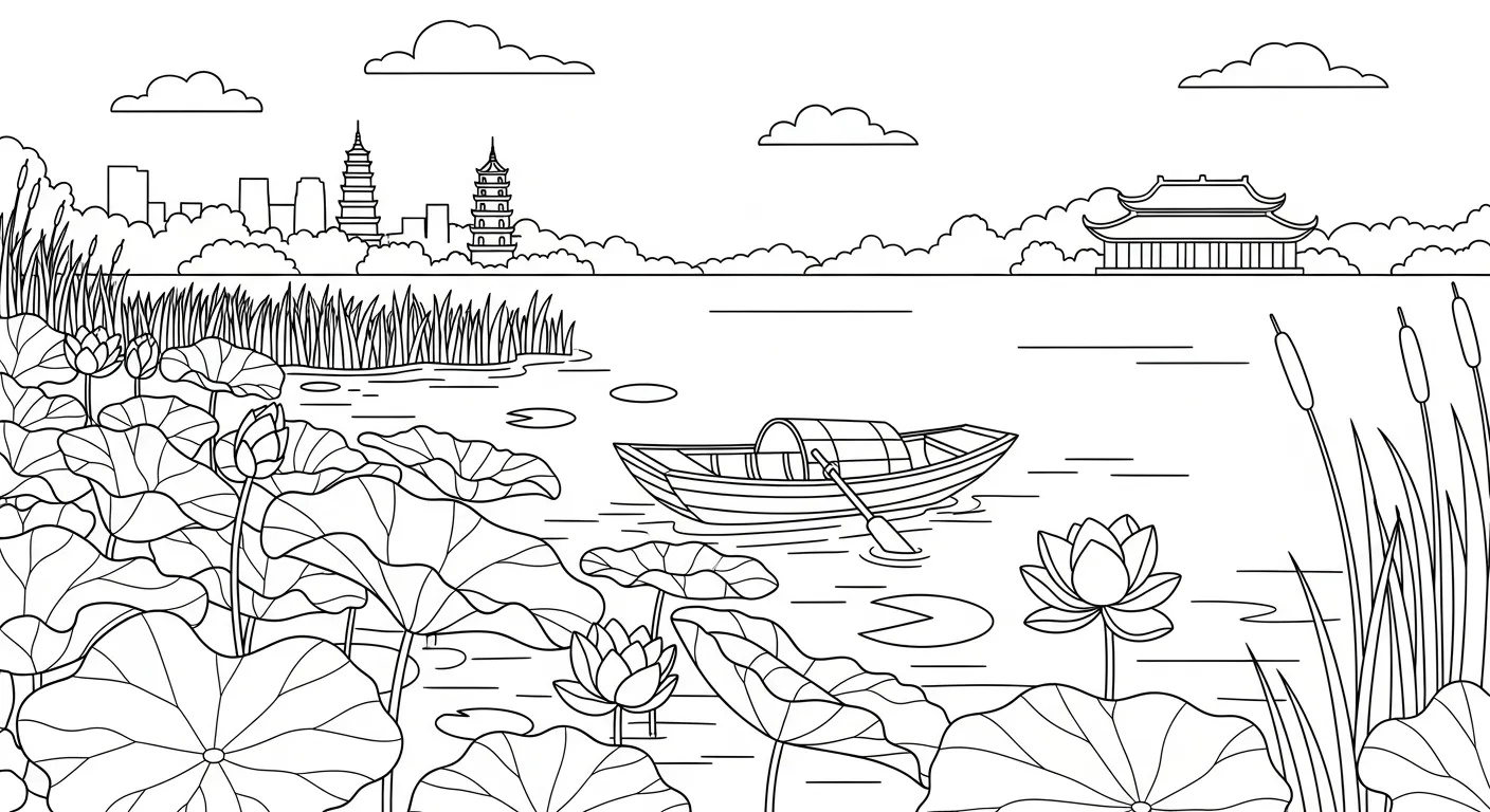 hình tô màu Tranh Tô Màu Hồ Nước cho bé 4 tuổi 3