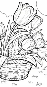 download tranh tô màu Tranh Tô Màu Hoa Tulip miễn phí