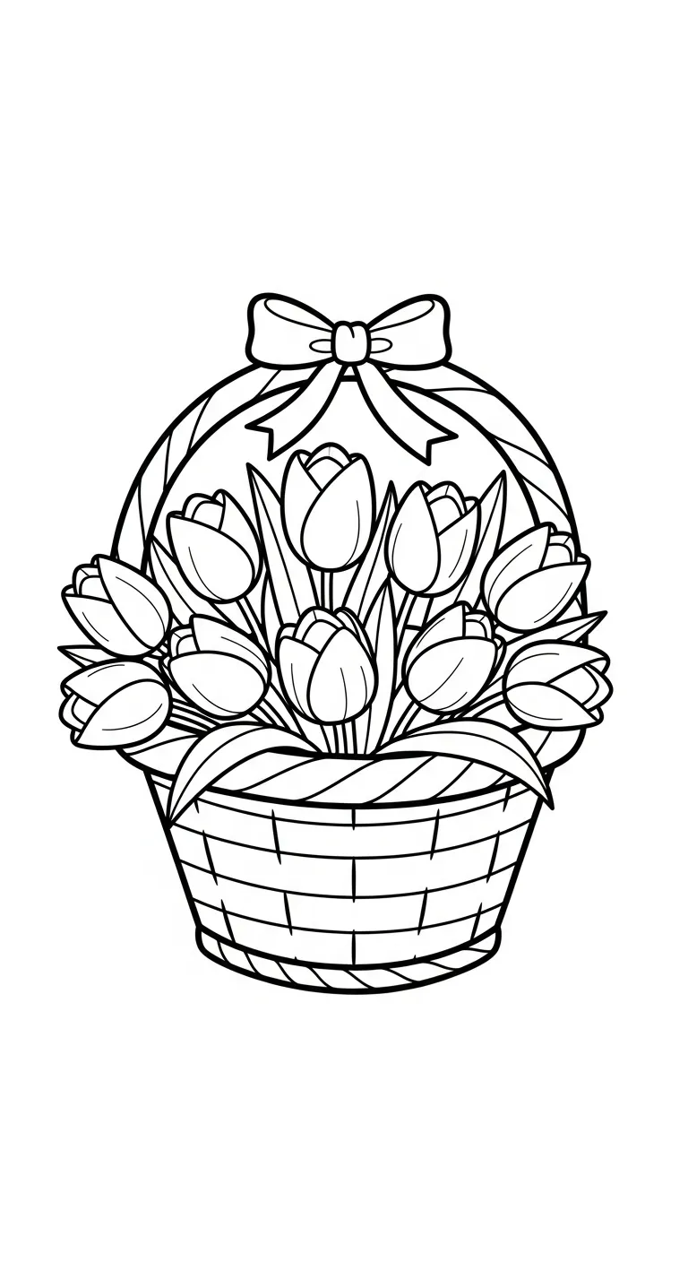 tải file hình tô màu Tranh Tô Màu Hoa Tulip