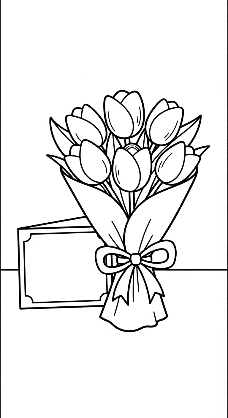 tranh tô màu Tranh Tô Màu Hoa Tulip in ngay