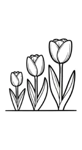 tranh tô màu Tranh Tô Màu Hoa Tulip cho bé đơn giản