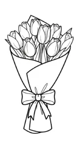 tranh tô màu Tranh Tô Màu Hoa Tulip cho bé 8 tuổi