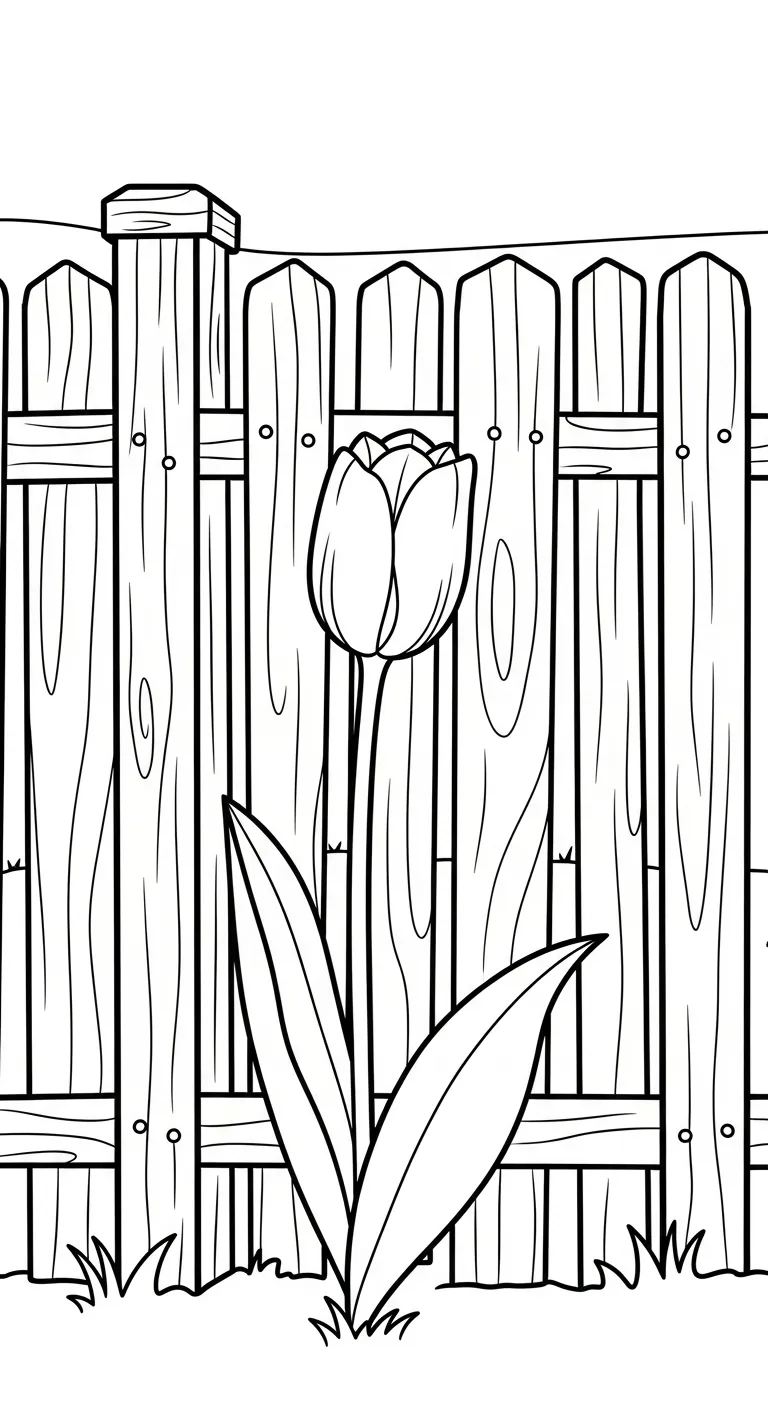 tranh tô màu Tranh Tô Màu Hoa Tulip cho bé 3 tuổi