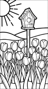 tải tranh tô màu Tranh Tô Màu Hoa Tulip không mất tiền