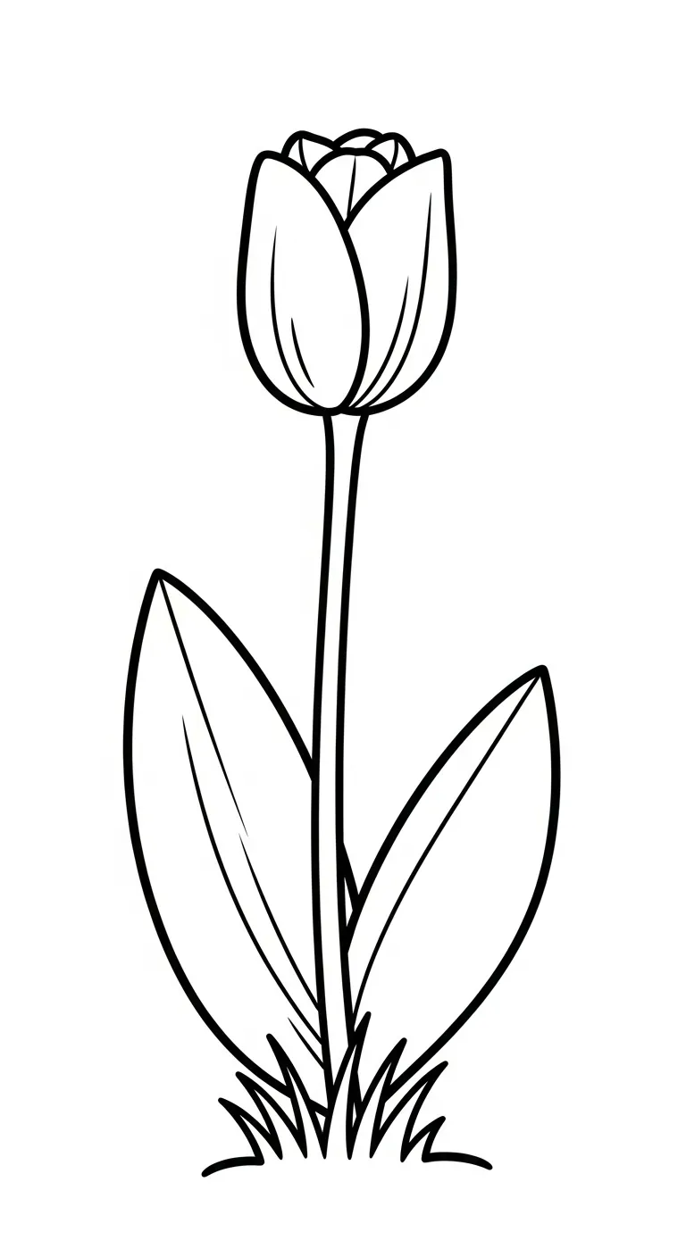 hình tô màu Tranh Tô Màu Hoa Tulip miễn phí