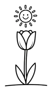 tranh tô màu Tranh Tô Màu Hoa Tulip cho bé tải về