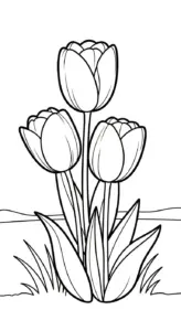 tải hình tô màu Tranh Tô Màu Hoa Tulip chất lượng cao