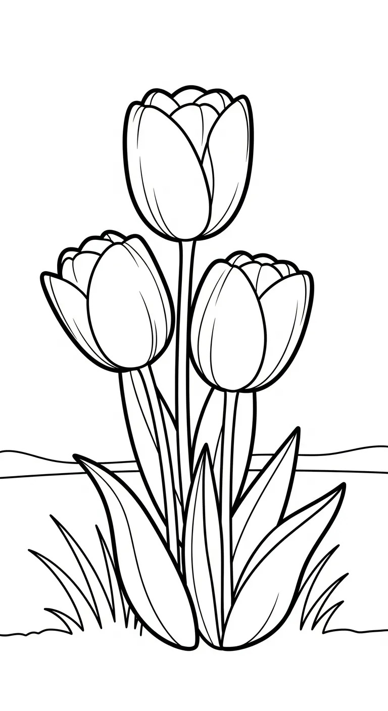 tải hình tô màu Tranh Tô Màu Hoa Tulip chất lượng cao