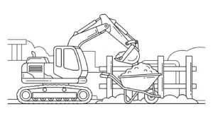 tranh tô màu Tranh Tô Màu Máy Xúc cho bé 7 tuổi miễn phí