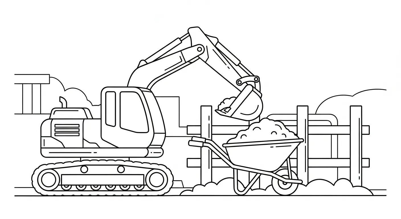 tranh tô màu Tranh Tô Màu Máy Xúc cho bé 7 tuổi miễn phí 1
