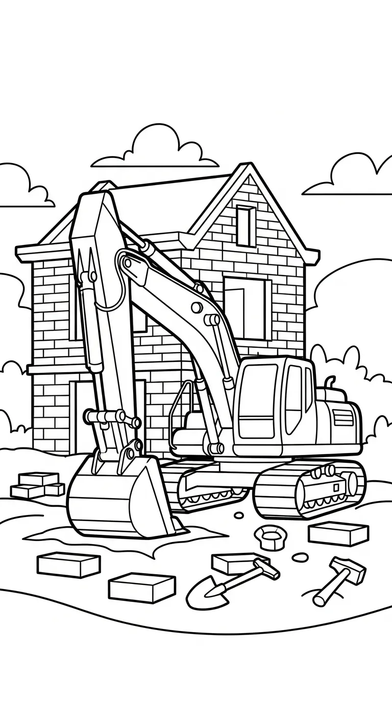 hình tô màu Tranh Tô Màu Máy Xúc cho bé 7 tuổi miễn phí 1