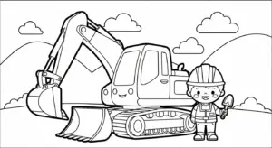 tải hình tô màu Tranh Tô Màu Máy Xúc cho bé miễn phí