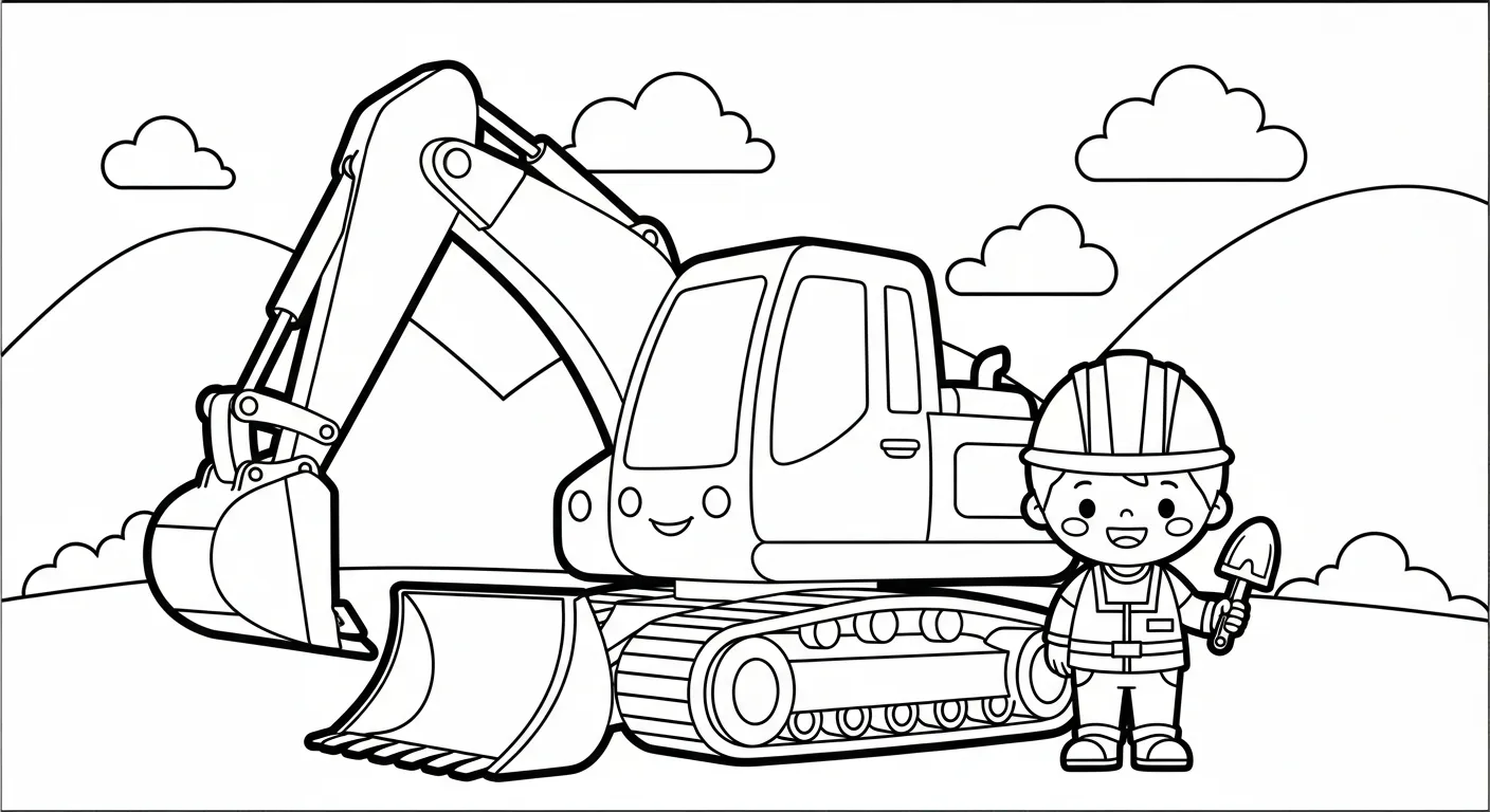 tải hình tô màu Tranh Tô Màu Máy Xúc cho bé miễn phí