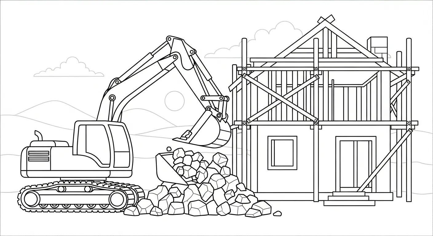 tải hình tô màu Tranh Tô Màu Máy Xúc chất lượng cao