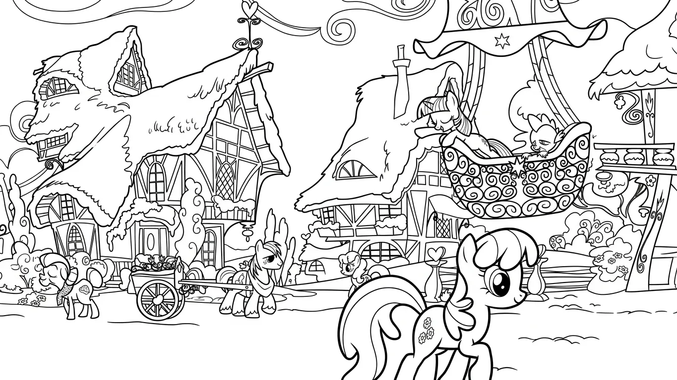 in hình tô màu My Little Pony cho bé 5 tuổi