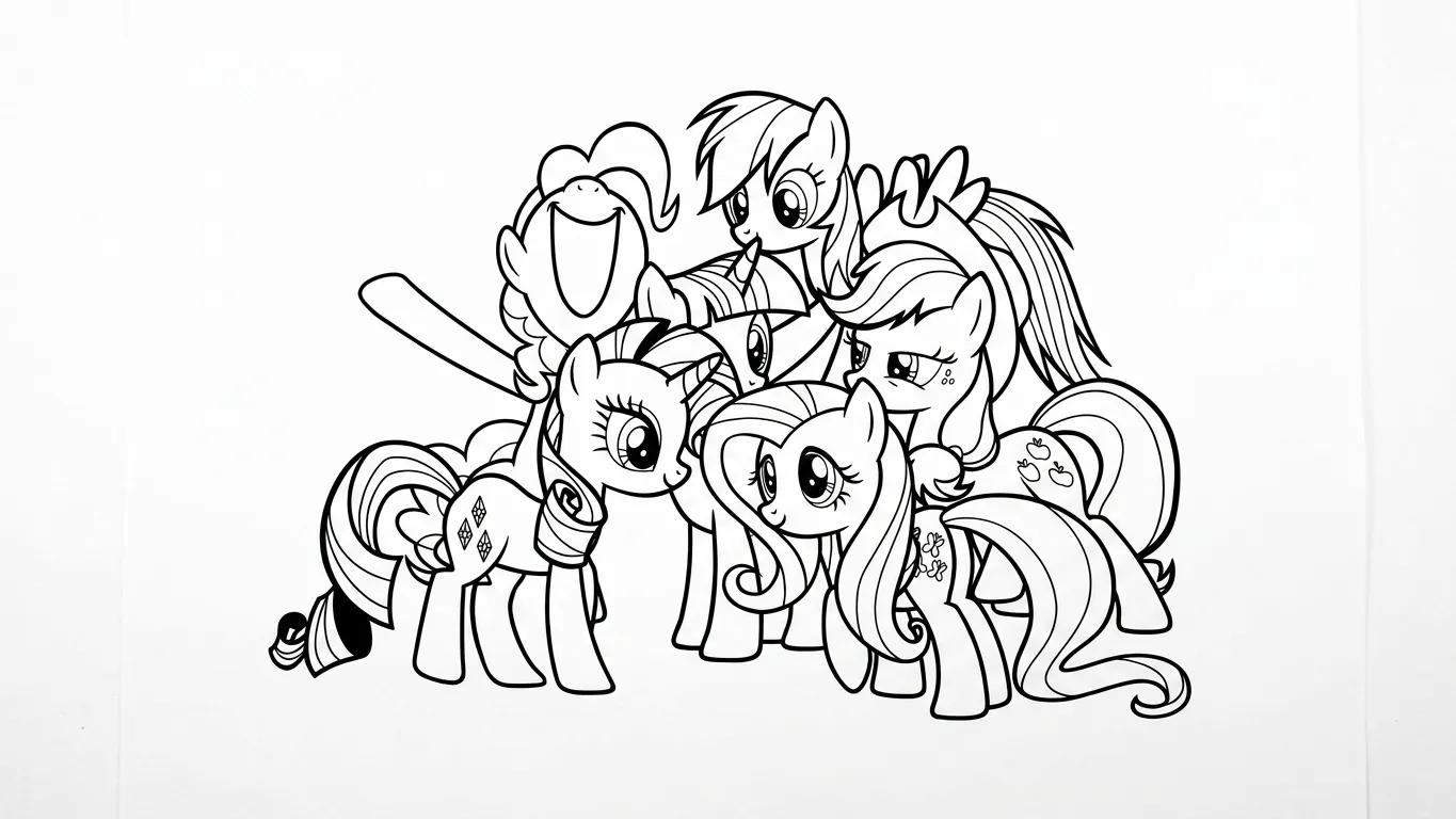 mẫu hình tô màu My Little Pony cho bé 1