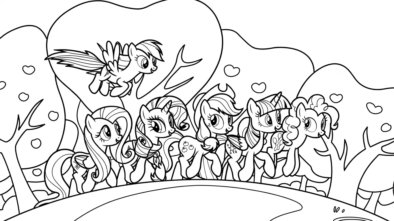 tranh tô màu My Little Pony cho bé đơn giản