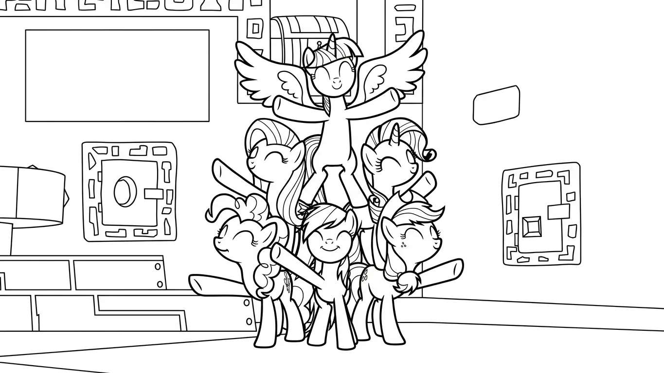 file hình tô màu My Little Pony cho bé in