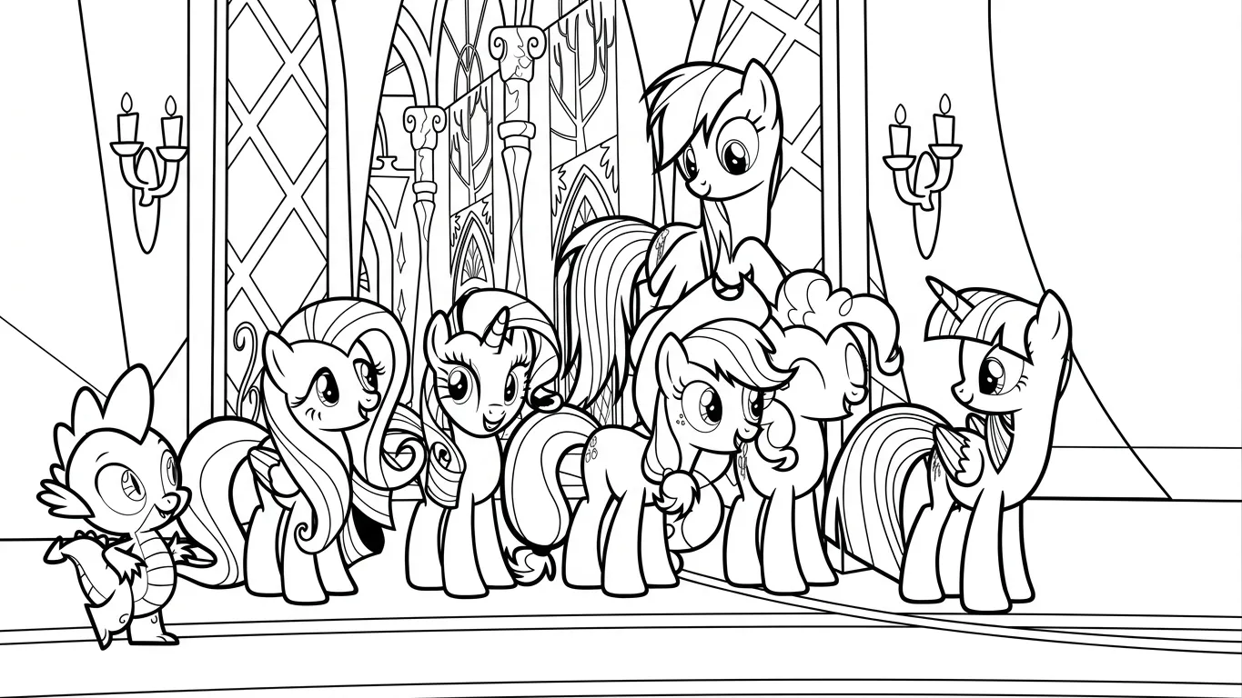 tranh tô màu My Little Pony cho bé 5 tuổi miễn phí 1