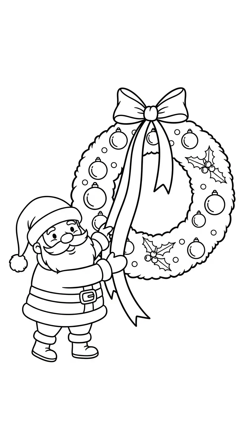 in hình tô màu Ông Già Noel cho bé 7 tuổi