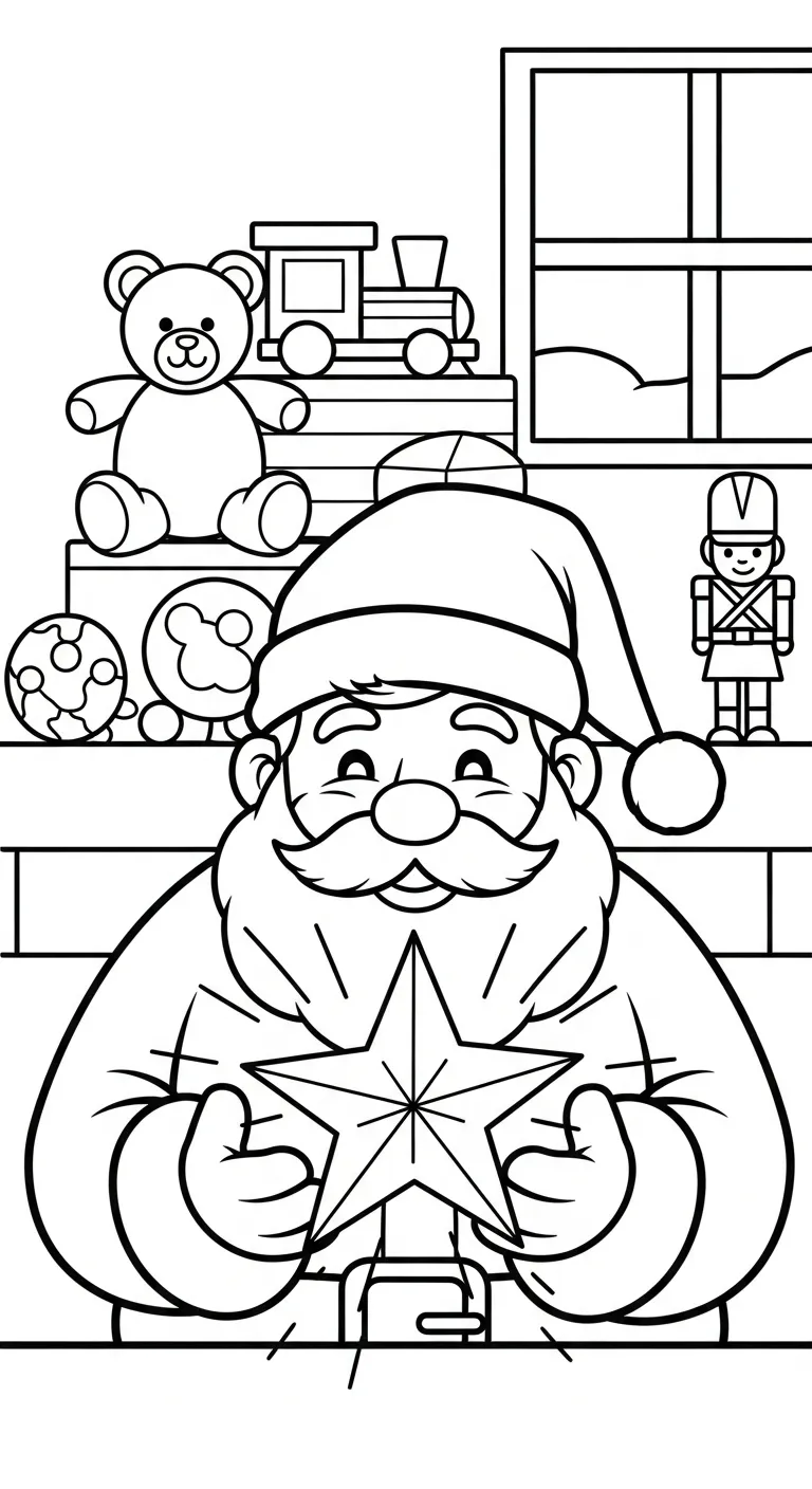 in tranh tô màu Ông Già Noel miễn phí