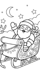 in tranh tô màu Ông Già Noel cho bé 4 tuổi
